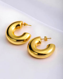 THICK GOLDEN  HOOPS